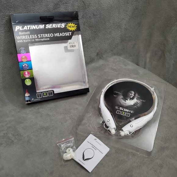 Travelocity Bluetooth Stereo Earbuds White Like New with Box - Picture 2 of 12